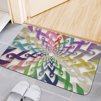 All Cancer Awareness Mandala Print Indoor Door Mat