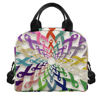 All Cancer Awareness Mandala Print Insulated Lunch Bag