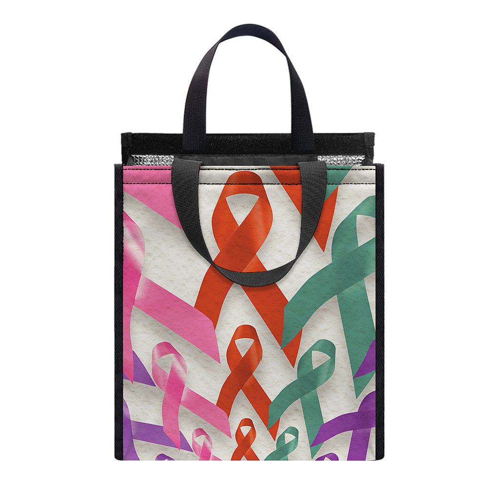 All Cancer Awareness Mandala Print Insulated Lunch Tote