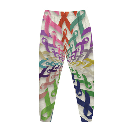 All Cancer Awareness Mandala Print Jogger Pants