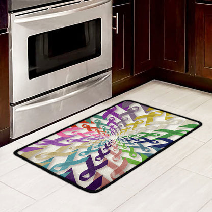 All Cancer Awareness Mandala Print Kitchen Mat