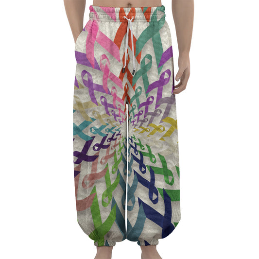 All Cancer Awareness Mandala Print Lantern Pants