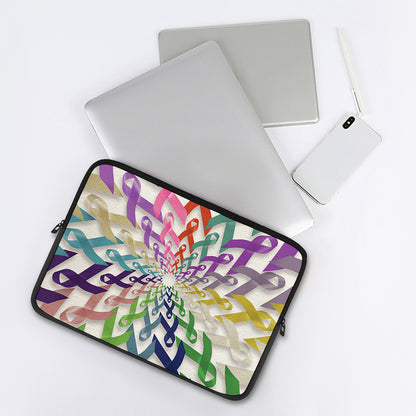 All Cancer Awareness Mandala Print Laptop Sleeve