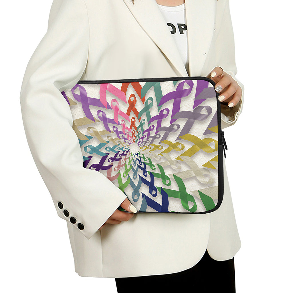 All Cancer Awareness Mandala Print Laptop Sleeve