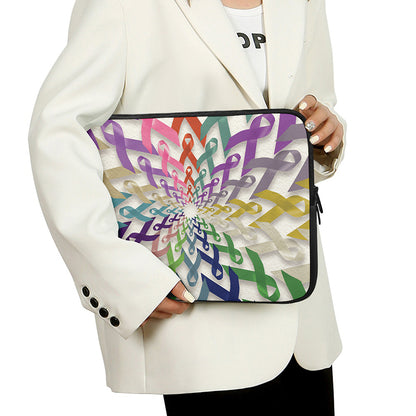 All Cancer Awareness Mandala Print Laptop Sleeve