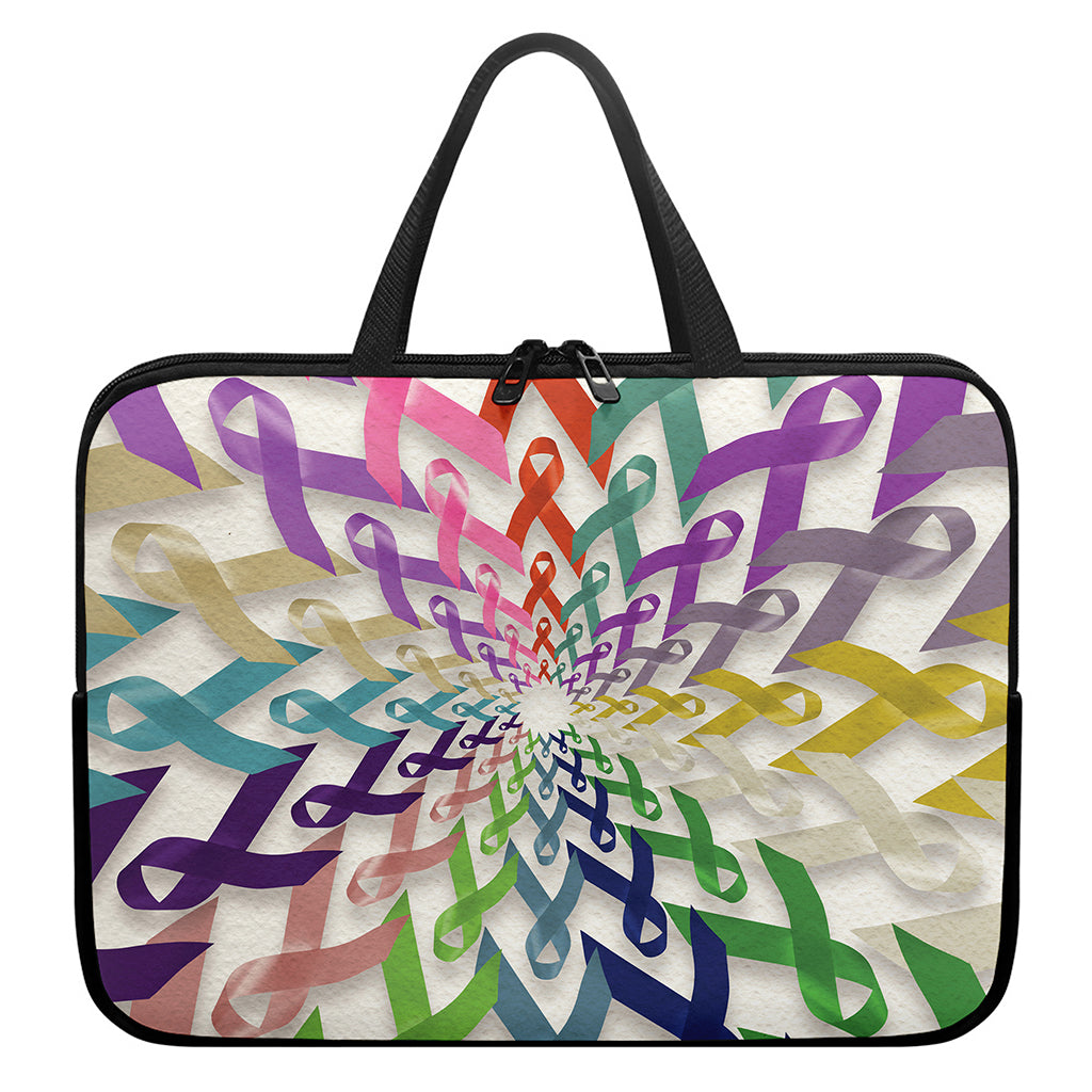 All Cancer Awareness Mandala Print Laptop Sleeve With Handle