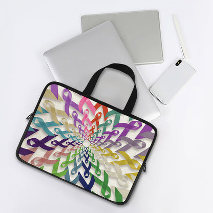 All Cancer Awareness Mandala Print Laptop Sleeve With Handle