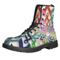 All Cancer Awareness Mandala Print Lace-Up Boots