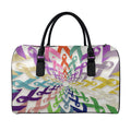 All Cancer Awareness Mandala Print Leather Duffel Bag