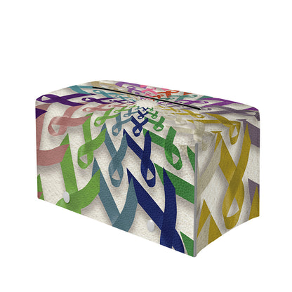 All Cancer Awareness Mandala Print Leather Tissue Box Cover