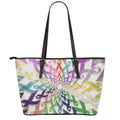 All Cancer Awareness Mandala Print Leather Tote Bag With Zipper