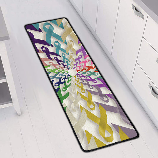 All Cancer Awareness Mandala Print Long Kitchen Mat