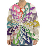 All Cancer Awareness Mandala Print Long Sleeve Baseball Jersey
