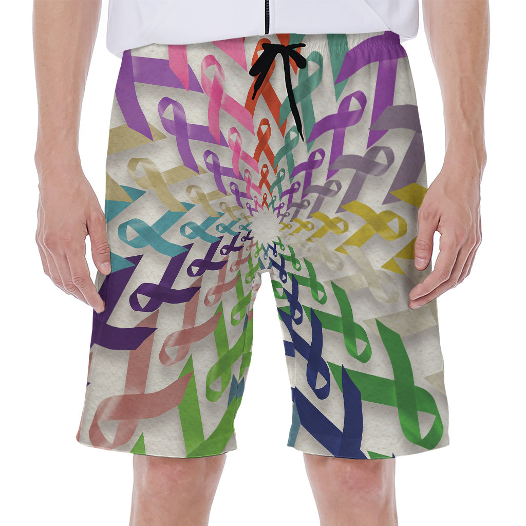 All Cancer Awareness Mandala Print Men's Beach Shorts