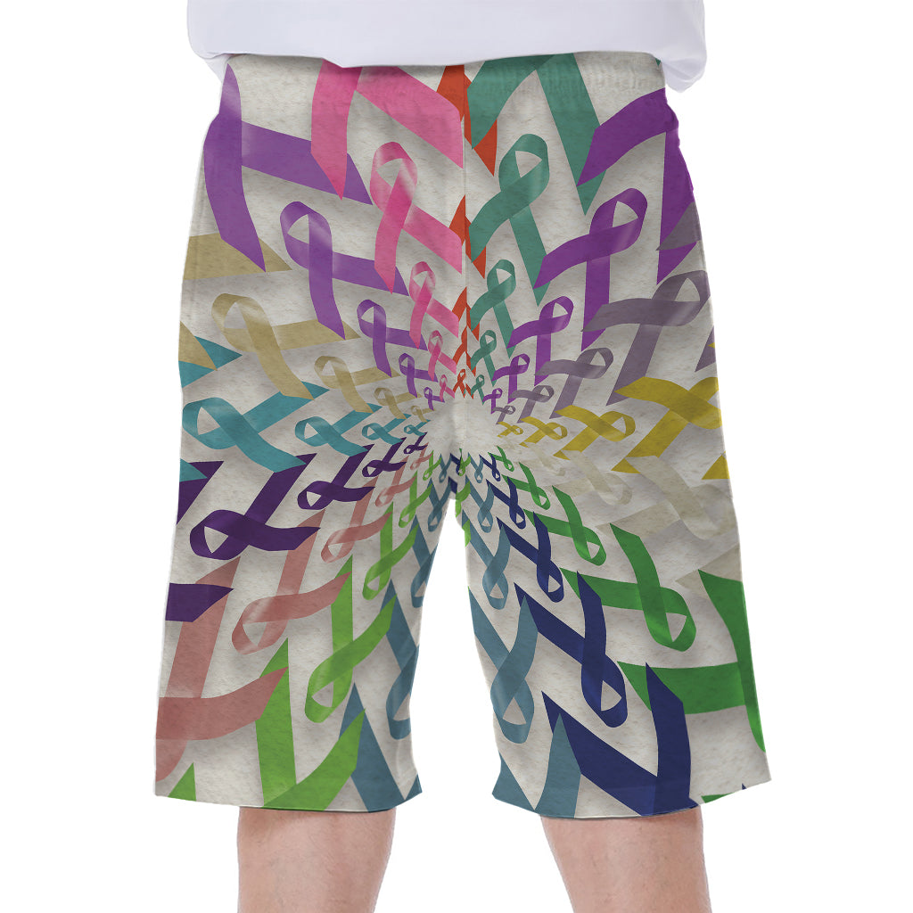 All Cancer Awareness Mandala Print Men's Beach Shorts