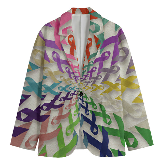 All Cancer Awareness Mandala Print Men's Blazer