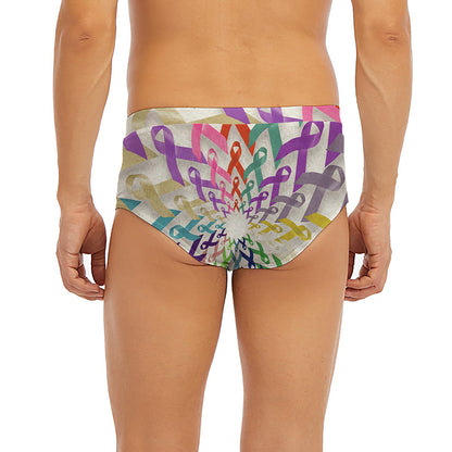 All Cancer Awareness Mandala Print Men's Briefs