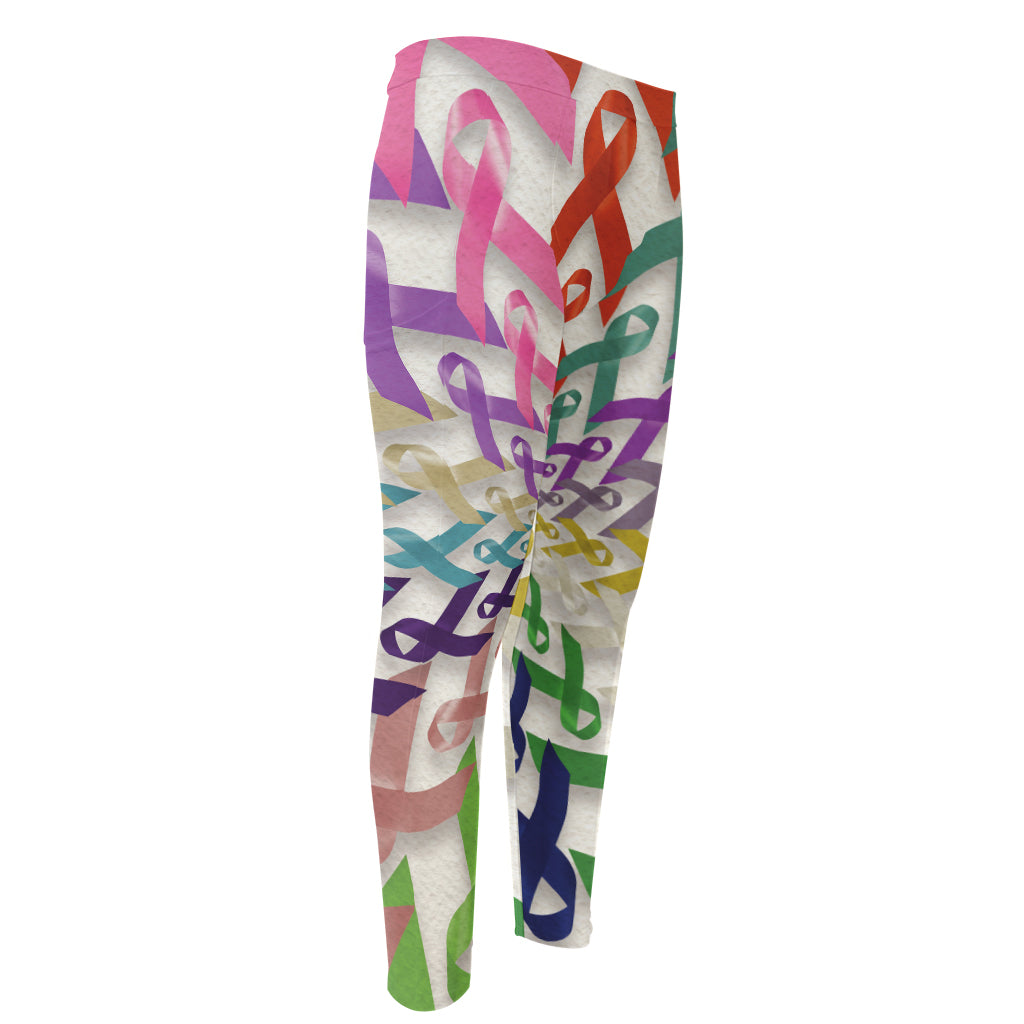 All Cancer Awareness Mandala Print Men's Compression Pants