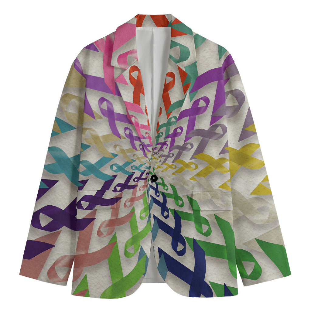 All Cancer Awareness Mandala Print Men's Cotton Blazer