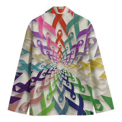 All Cancer Awareness Mandala Print Men's Cotton Blazer