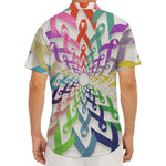 All Cancer Awareness Mandala Print Men's Deep V-Neck Shirt