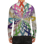 All Cancer Awareness Mandala Print Men's Long Sleeve Rash Guard
