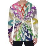All Cancer Awareness Mandala Print Men's Long Sleeve T-Shirt