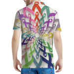 All Cancer Awareness Mandala Print Men's Polo Shirt
