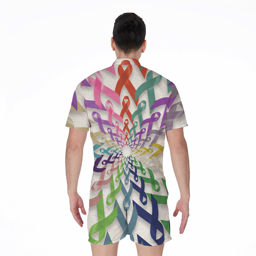 All Cancer Awareness Mandala Print Men's Rompers