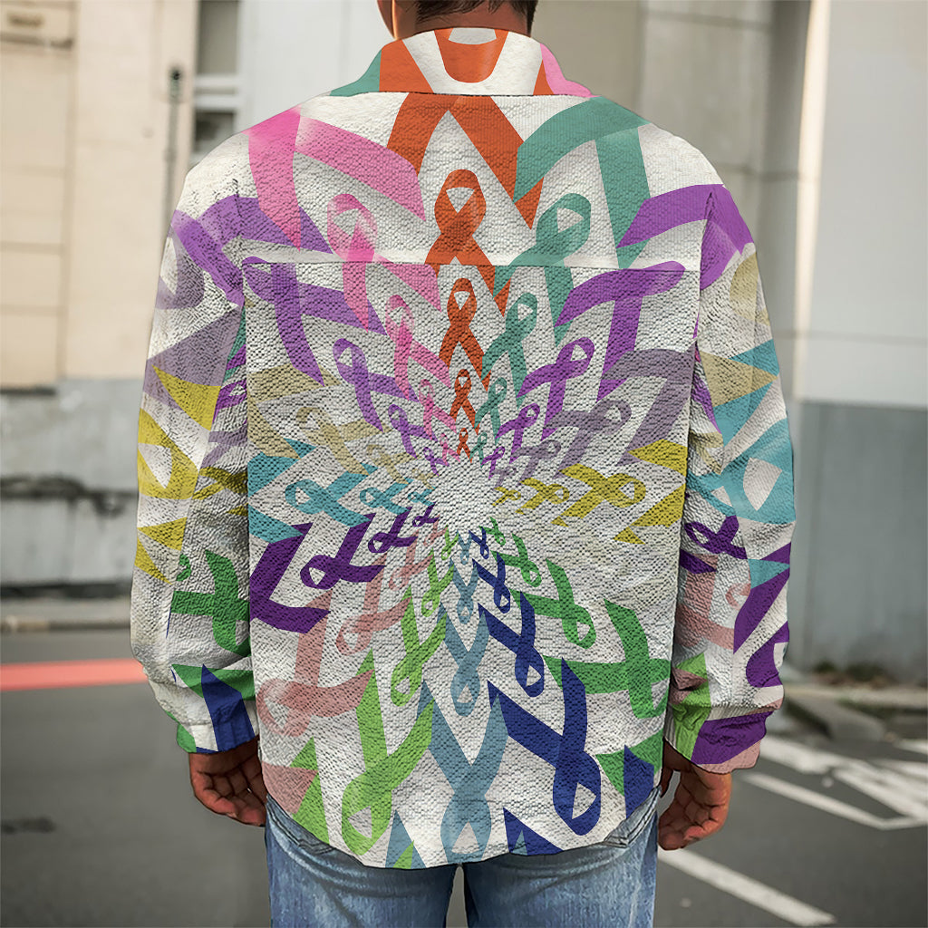 All Cancer Awareness Mandala Print Men's Shirt Jacket