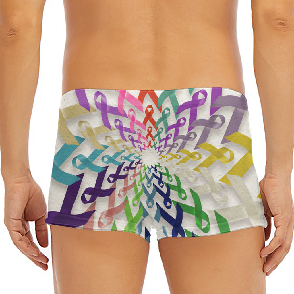 All Cancer Awareness Mandala Print Men's Short Boxer Briefs