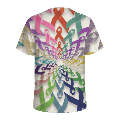 All Cancer Awareness Mandala Print Men's Sports T-Shirt