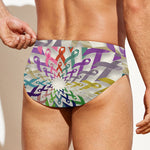 All Cancer Awareness Mandala Print Men's Swim Briefs