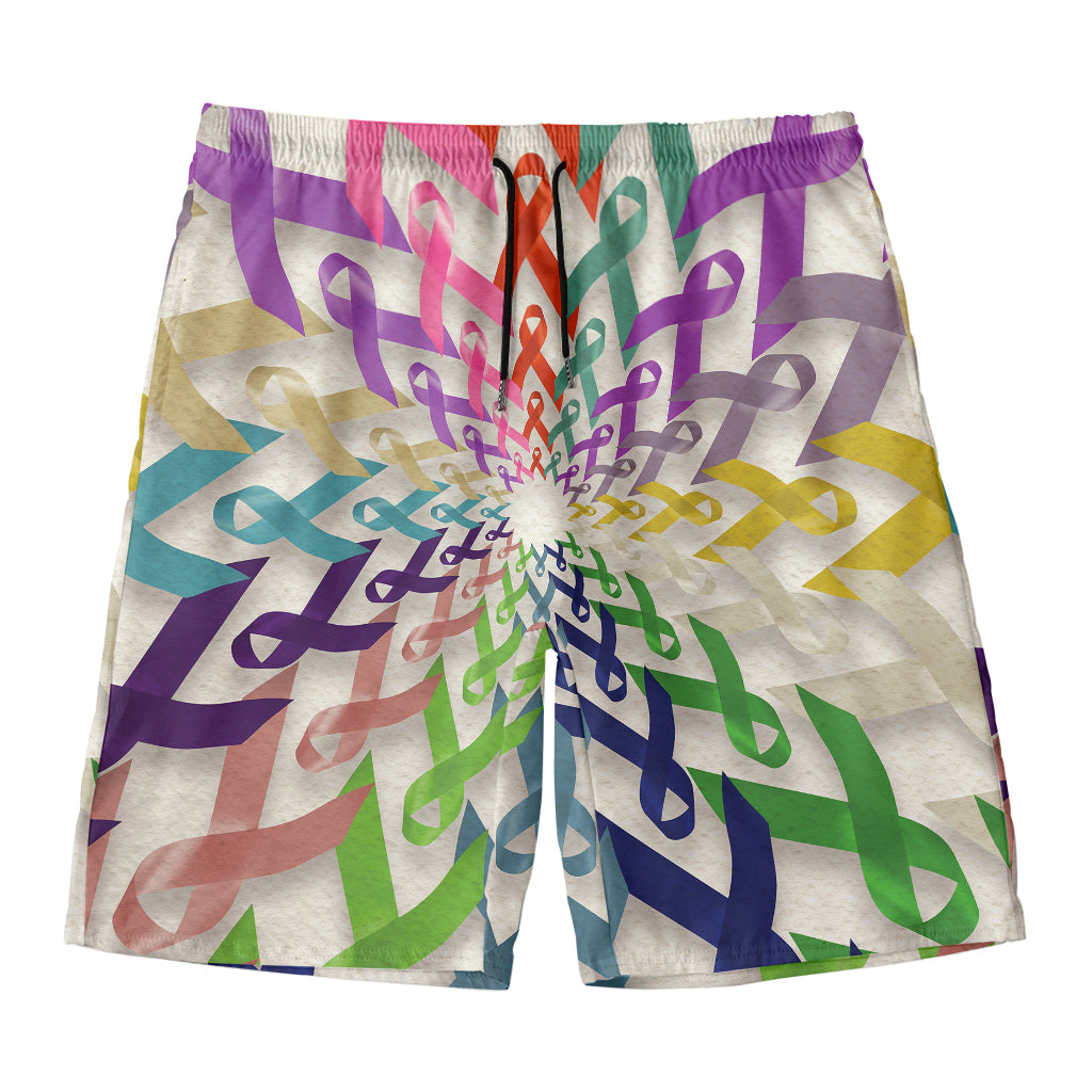 All Cancer Awareness Mandala Print Men's Swim Trunks