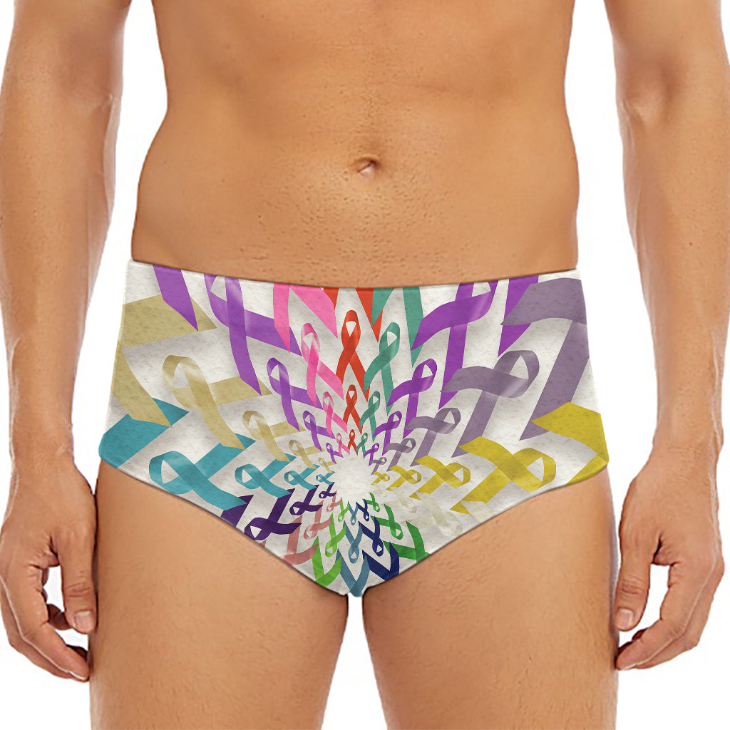 All Cancer Awareness Mandala Print Men's Triangle Swim Briefs