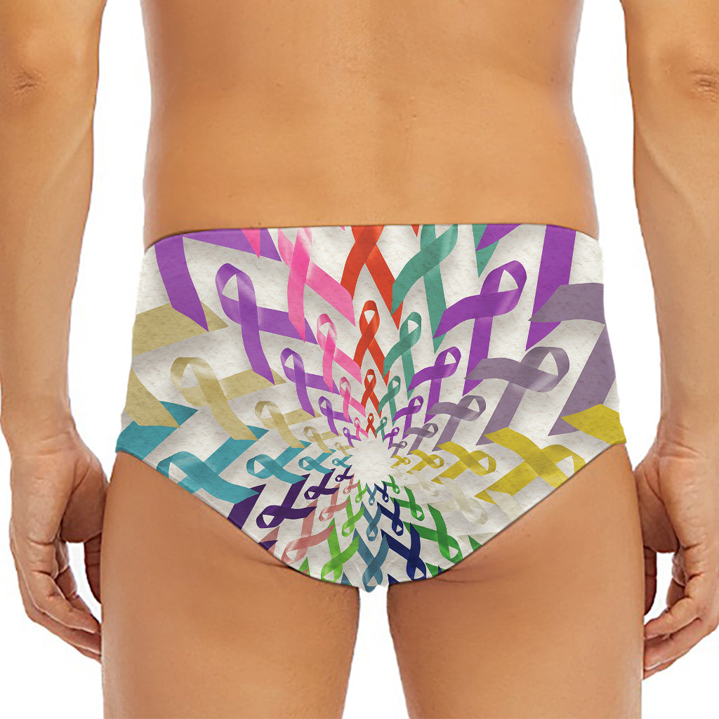All Cancer Awareness Mandala Print Men's Triangle Swim Briefs