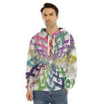 All Cancer Awareness Mandala Print Men's Velvet Pullover Hoodie
