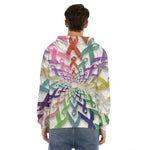 All Cancer Awareness Mandala Print Men's Velvet Pullover Hoodie