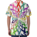 All Cancer Awareness Mandala Print Men's Velvet T-Shirt