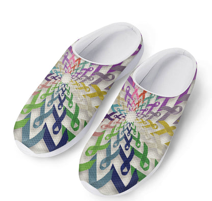 All Cancer Awareness Mandala Print Mesh Casual Shoes