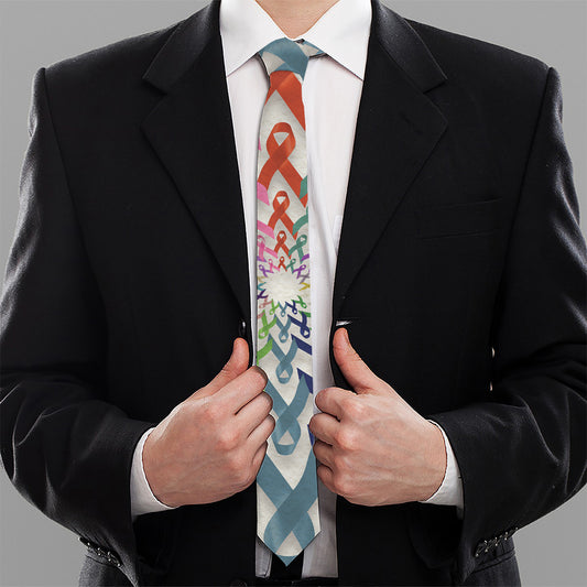 All Cancer Awareness Mandala Print Necktie