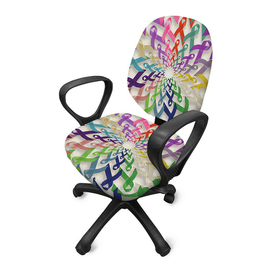All Cancer Awareness Mandala Print Office Chair Cover