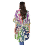 All Cancer Awareness Mandala Print Open Front Beach Cover Up