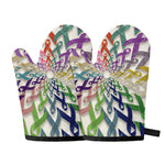 All Cancer Awareness Mandala Print Oven Mitts