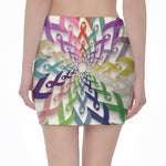 All Cancer Awareness Mandala Print Pencil Mini Skirt