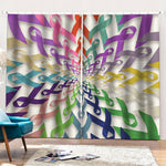 All Cancer Awareness Mandala Print Pencil Pleat Curtains