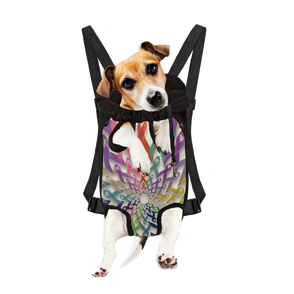 All Cancer Awareness Mandala Print Pet Carrier Backpack