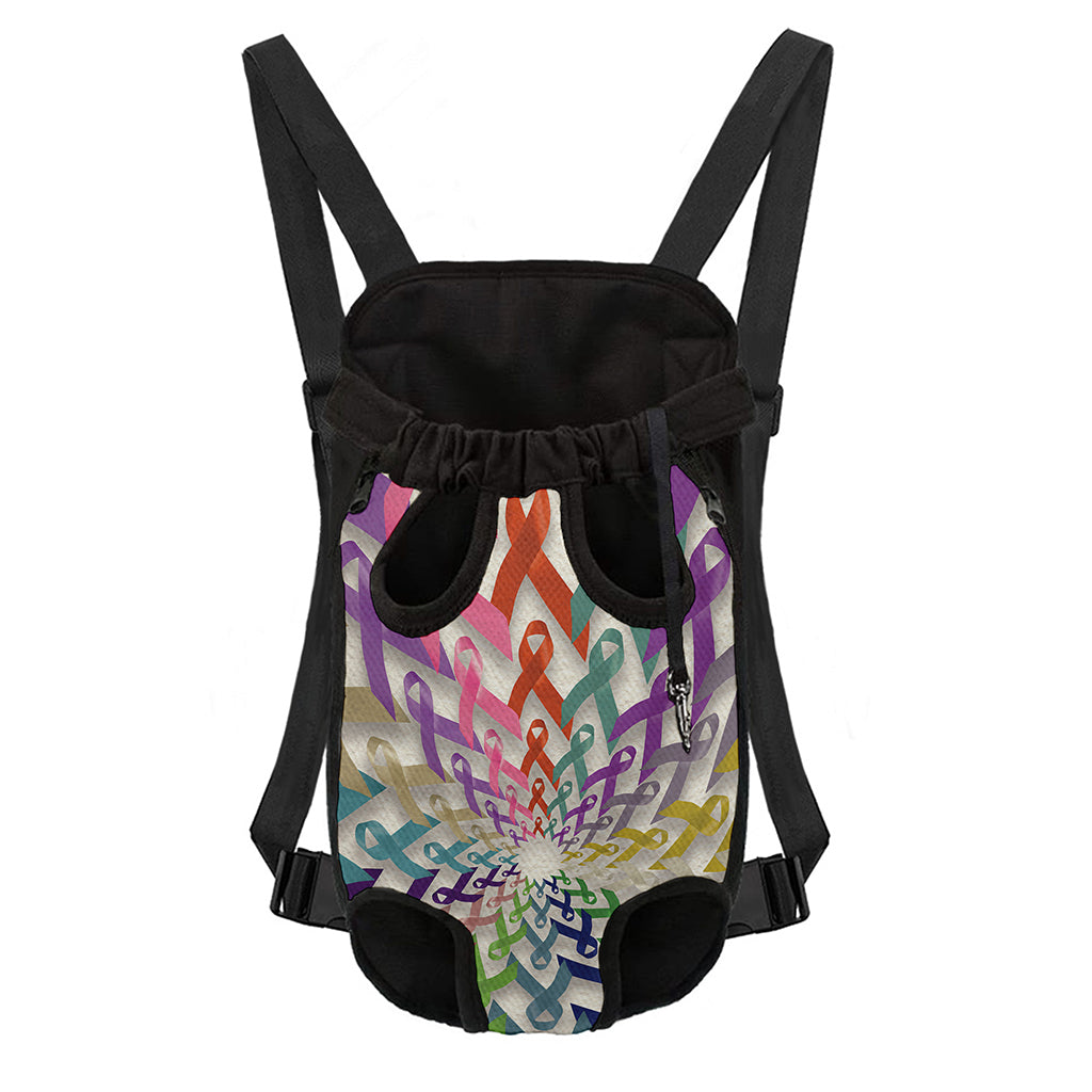 All Cancer Awareness Mandala Print Pet Carrier Backpack