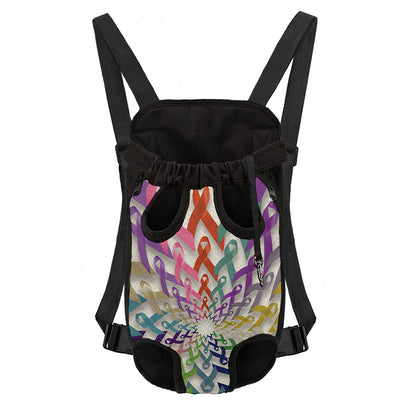 All Cancer Awareness Mandala Print Pet Carrier Backpack