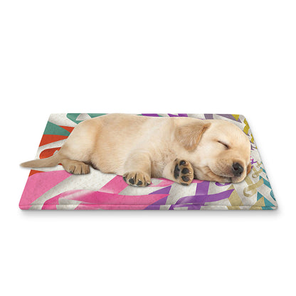 All Cancer Awareness Mandala Print Pet Cooling Mat Cover